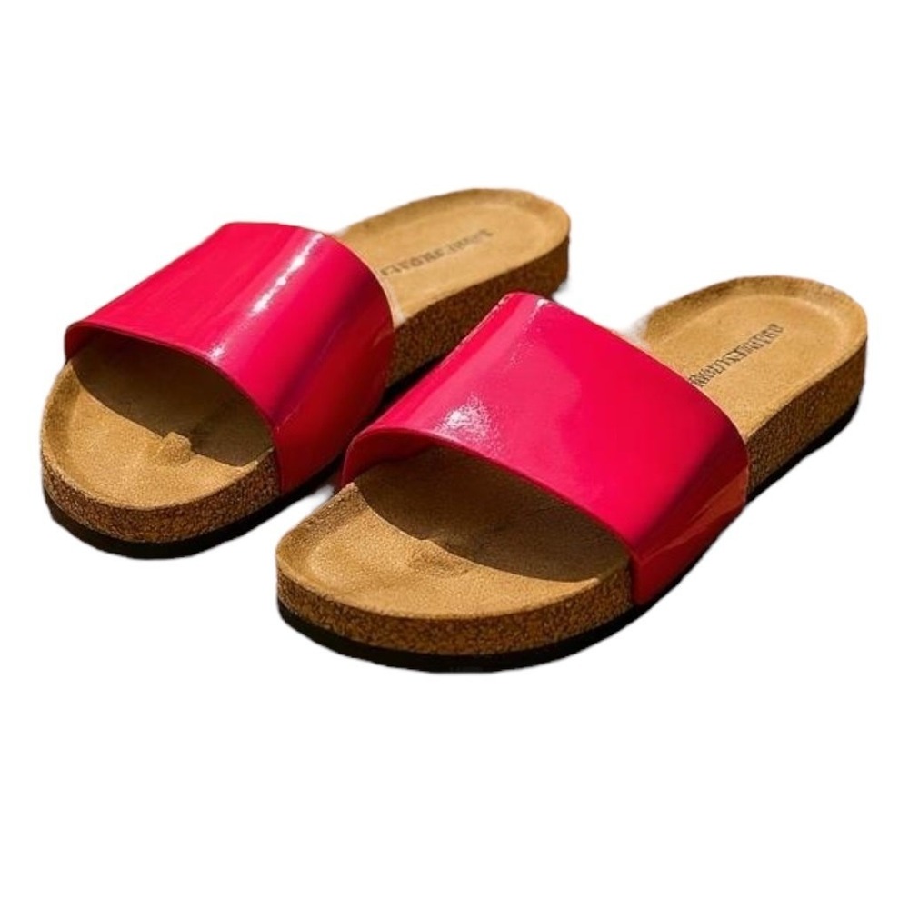 Mossimo Supply Co.‎ Pink Patent Slide Sandals Women's Casual Summer Size 7